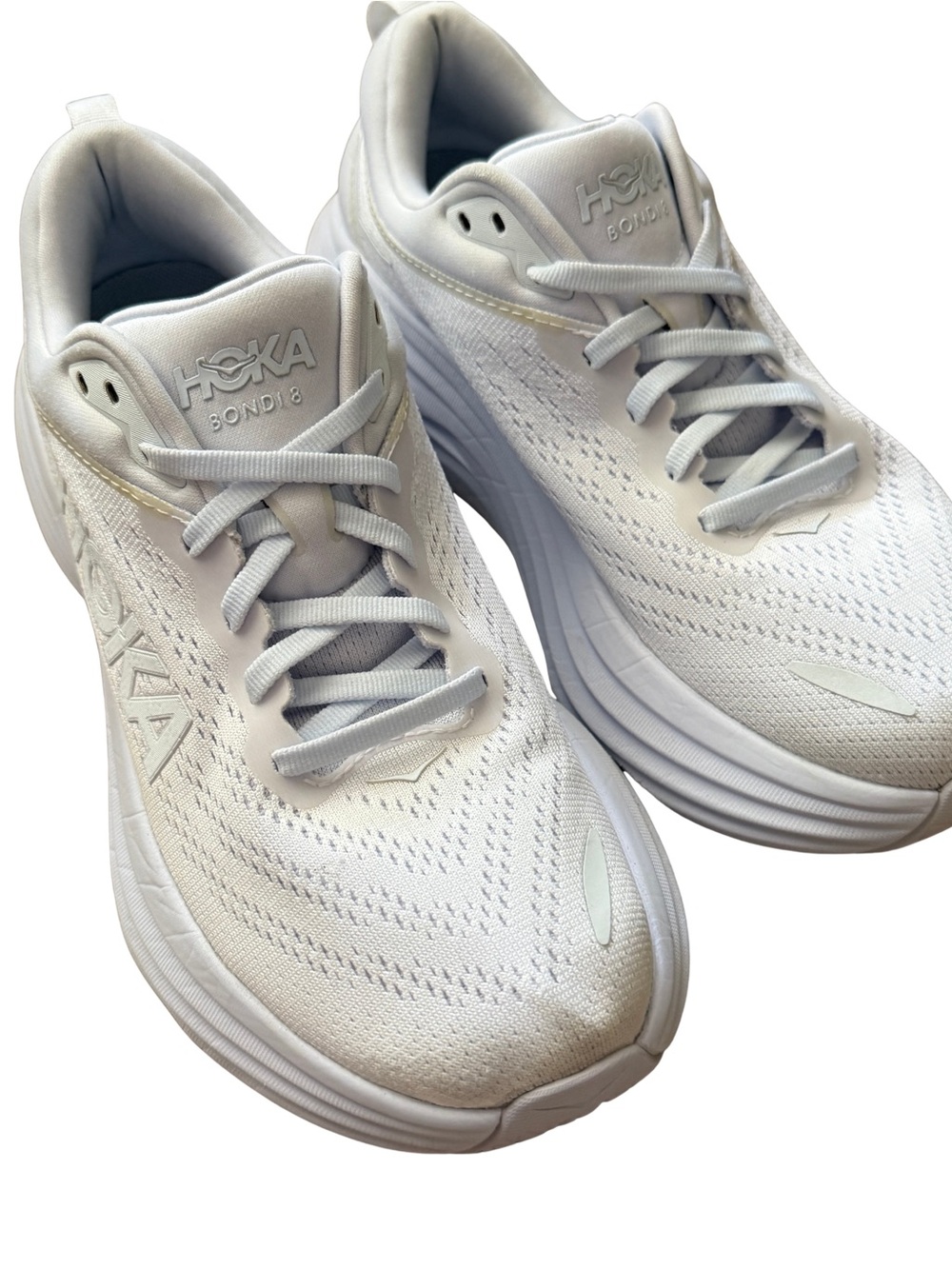 Hoka Bondi 8 White Running Athletic Shoes Size 7 Excellent Condition